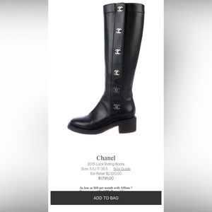 Chanel Calfskin turn lock boot